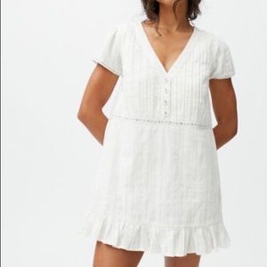 new with tags urban outfitters white bria pleated frock dress size medium